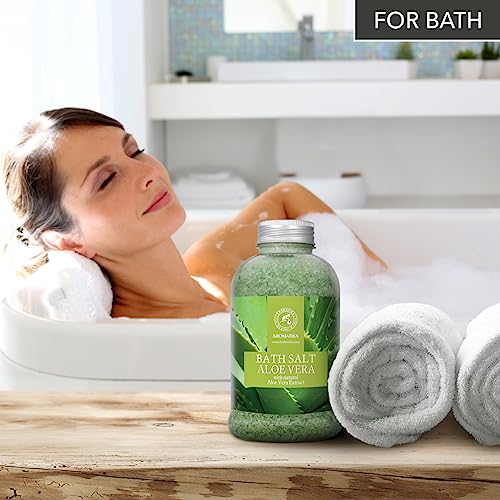 Aloe Vera Bath Salt 600g - Natural Sea Salt with Pure Aloe Extract - Body Care - Good Sleep - Beauty - Bathing - Wellness - Relax - Spa - Image 8