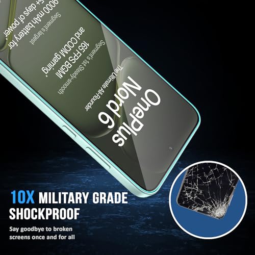 Image of ArmourPro Military-Grade Tempered Glass for OnePlus Nord 6-9H Anti Scratch, Edge-to-Edge Coverage, HD Clarity, Smooth Touch, Case Friendly, Easy Installation Kit with Cable Protector