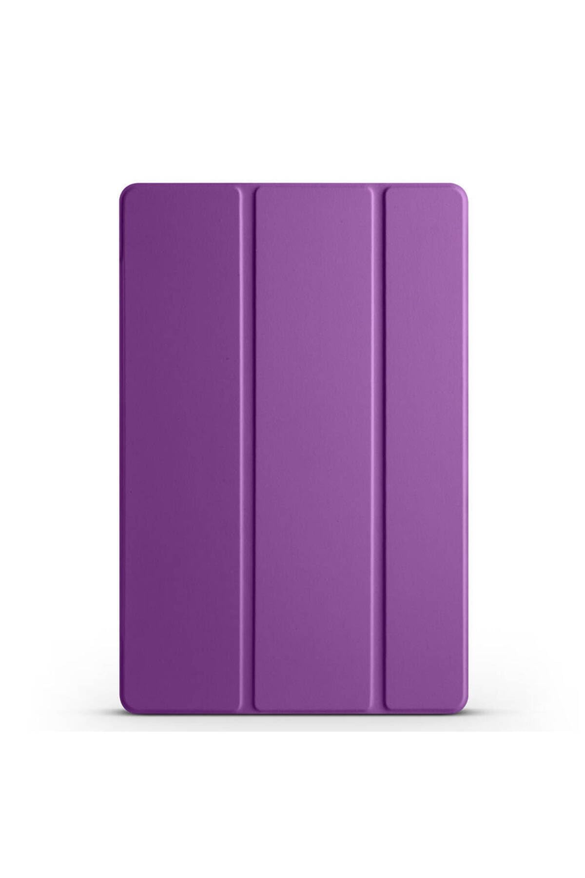 CONSTRAIN - Galaxy Tab A9 Plus ile Uyumlu Smart Cover Standlı 1-1 Kılıf-Mor 4