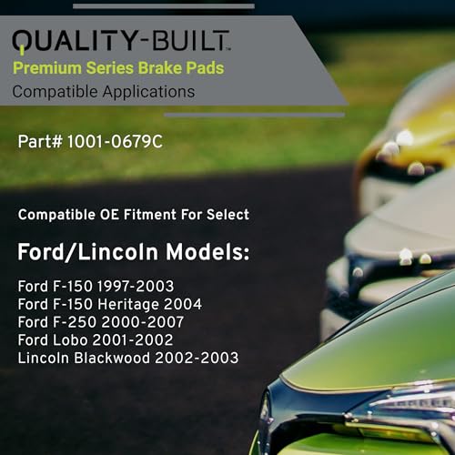Image of QUALITY-BUILT Front Ceramic Brake Pads, Premium 1001-0679C, Compatible with 1997-2007 Ford /Lincoln (Blackwood,F-150,F-150 Heritage,F-250,Lobo)