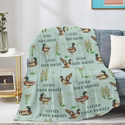 Personalized Mallard Ducks Blanket Gift for Girls Boys, Mallard Ducks Custom Throw Blanket Soft Lightweight Flannel Fleece Plush Quilt for Bed Couch Room Decor Lap-40x30In Toddler/Pet/Nursery/Baby