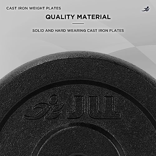JLL Cast Iron Weight Plates, Fit Standard 1" Barbells and Dumbbells, Ideal for Home and Commercial Gyms, Sold in Pairs, Available in 1.25kg, 2.5kg & 20kg - Image 4