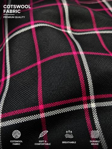 Image of Cotswool Checks Unstitched Shirt Fabric 2.25 Meter, 44 Inch