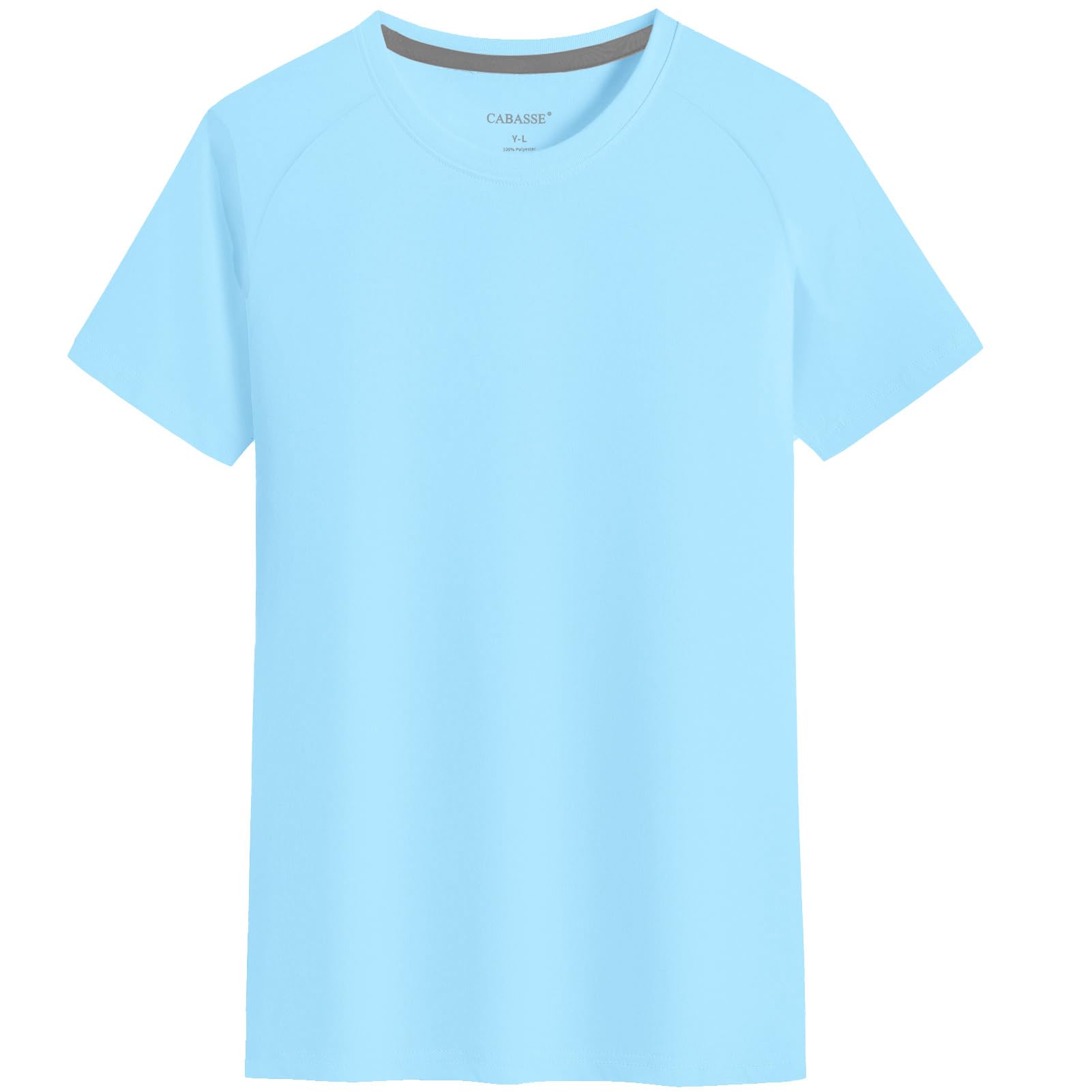 Cabasse Youth Performance Short Sleeve Shirt, UPF 50 Quick Dry Athletic T Shirt for Boys & Girls