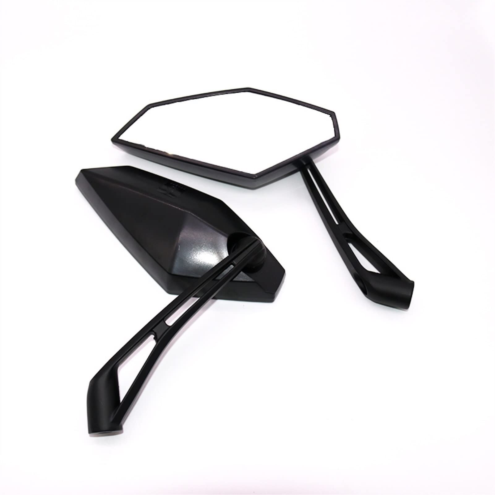 Espejo de la Motocicleta Espejo retrovisor Espejo Lateral Aluminio 8mm 10 mm for 250 600 900 CB400 VTR250 125 (Color : Black)