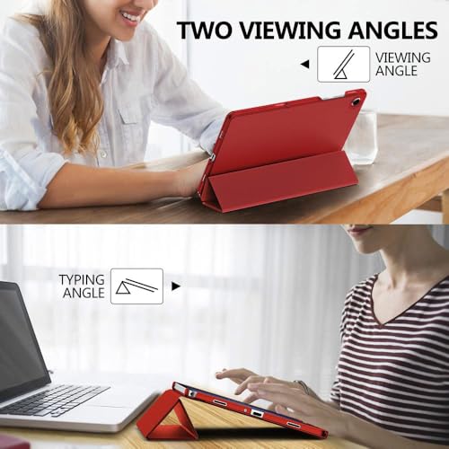 Image of MoKo for Samsung Galaxy Tab A11 Plus / A11+ Case 11 Inch 2026, Galaxy Tab A9 Plus / A9+ Case 11 Inch 2024, Slim Stand Hard PC Translucent Back Shell Smart Cover, Auto Wake /Sleep, Red