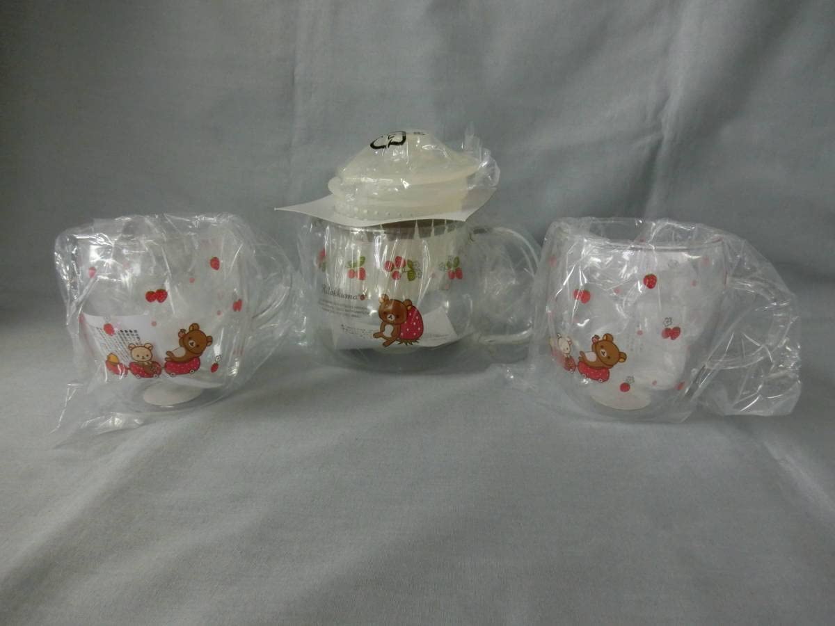 Amazon | リラックマ 耐熱ガラスポット1個 耐熱ガラスマグカップ2個