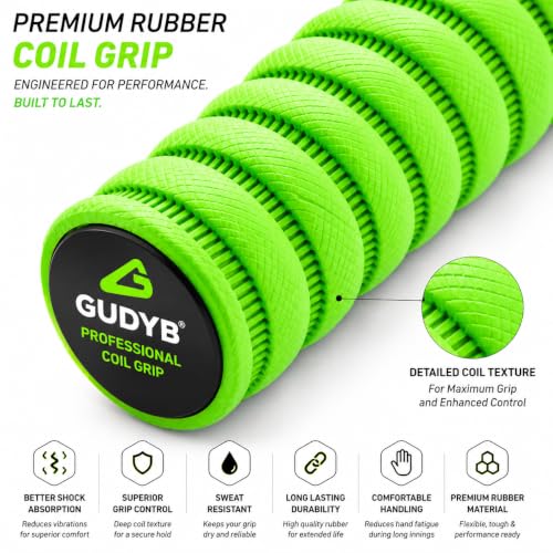 Image of Professional Cricket Bat Handle Coil Fluorescent Grips with Better Shock Absorption | Cricket Accessories Bat Handle Grips, Pack of 1 (Yellow)