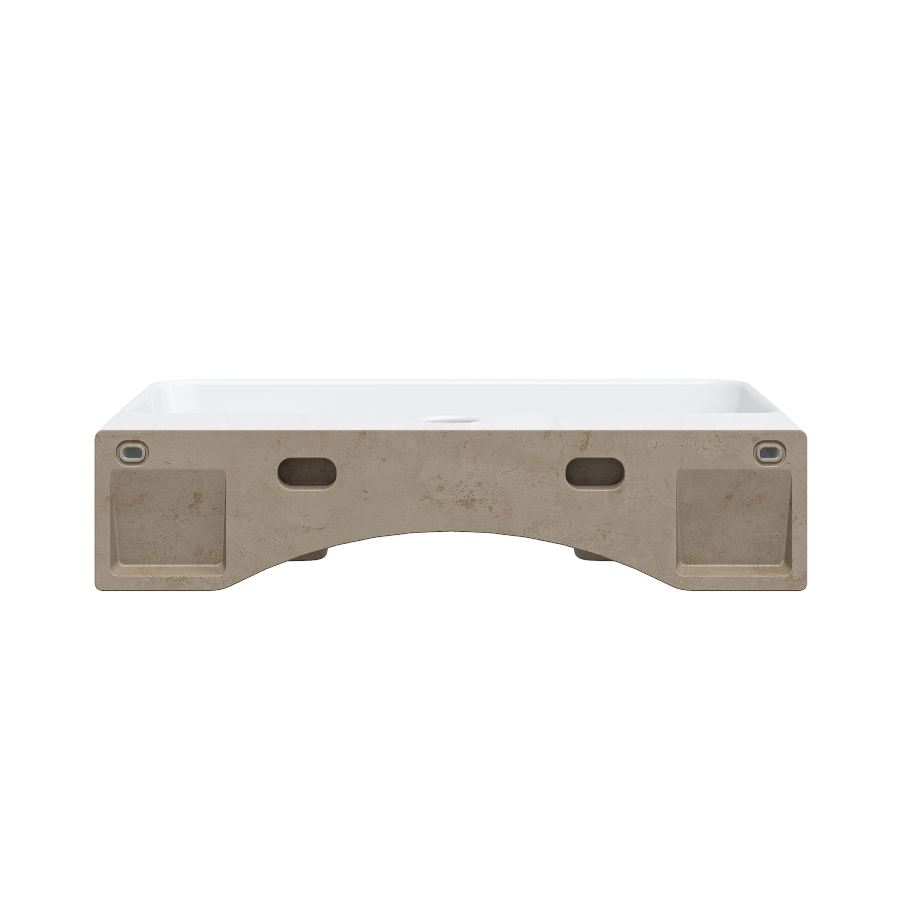Lavatorio pequeño de cerámica blanca 460/310 mm para suspender montaje en pared con orificio para grifo sin rebosadero