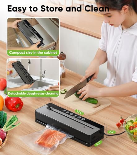 Image of Smart Saver Automatic Vacuum Sealer Machine for Food Storage | Dry & Moist Modes | External Vacuum System | One Touch Food Sealer with 10 Vacuum Bags | Kitchen Food Preservation & Sous Vide Compatible