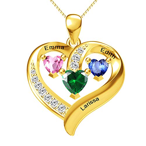 Bijoux en argent Sterling sur mesure, pierre de naissance en cuivre doré et cristal cœur