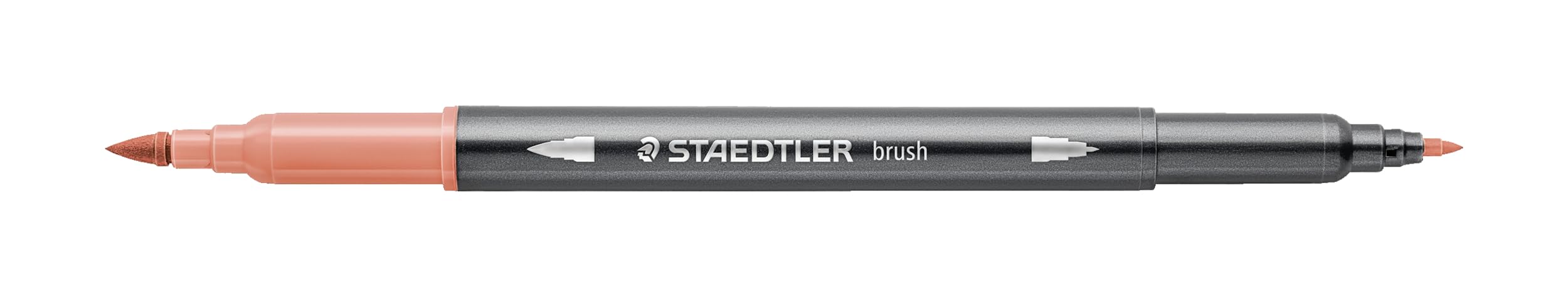 Staedtler Watercolour Design Journey 3001-222 Double Fibre Tip Pens Salmon Fine Tip and Flexible Brush Tip Water-soluble 10 Salmon Felt Tip Pens
