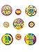 Produktbild shoperama 9 Flower Power Hippie Anstecker Buttons Love Peace Blumen Kostüm-Zubehör 60er 70er Jahre
