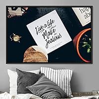 Framed Canvas Wall Art Pressed Quotes 3D Chic Inspirational Multicolor Pop Art Quotes Typography Ultra Whimsical - 16x24 inches