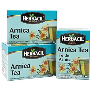 Herbacil Arnica Herbal Tea â Caffeine-Free Natural Remedy, 25 Tea Bags per Box, 3-Pack (75 Total), 0.88 oz Each