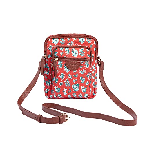 TEAL BY CHUMBAK Women’s Sling Bag | Crossbody Bag | Travel Bag with Printed canvas PU | Multipurpose Utility Bag