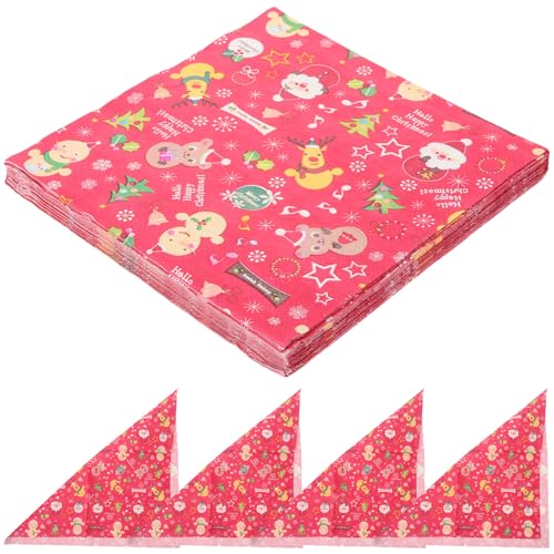 ibasenice 80pezzi Tovaglioli Rossi di Carta Fazzoletti Squisiti per Feste Articoli Natalizi Decorazioni per Eventi