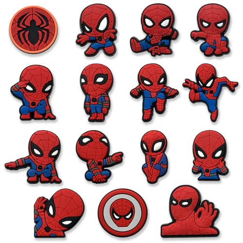 Cartoon Shoe Charms for Croc Clogs Sandals Cute Shoe Decorations (Red)