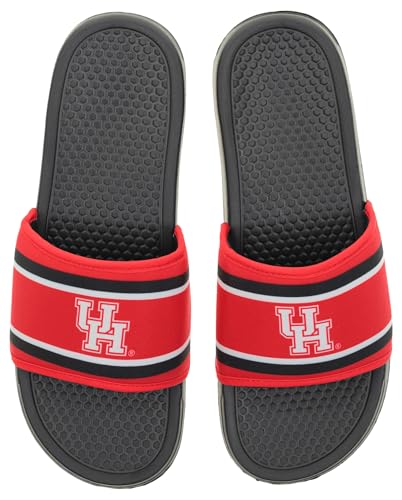 Image of FOCO NCAA Printed Team Logo and Color Stripes Comfortable Slide Sandals