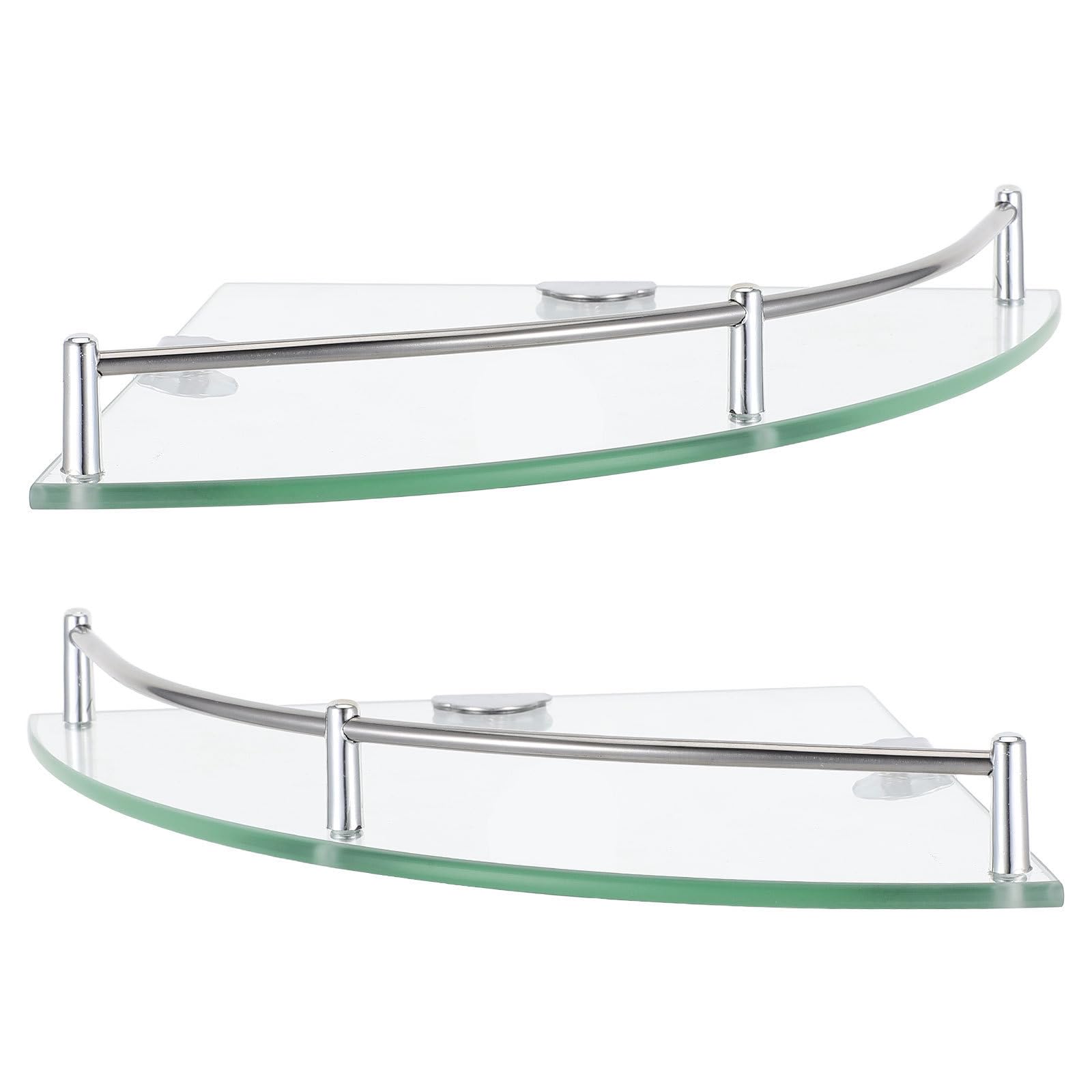 Estante triangular de baño de vidrio y acero inoxidable para ducha KALLORY