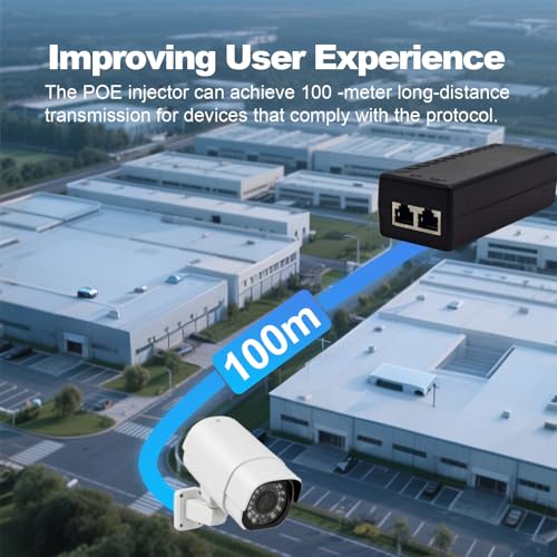 Gigabit PoE+ Injector Adapter – 30W 48V Power Over Ethernet Plus – 10/100/1000Mbps IEEE 802.3af/at Compliant – Up to 100 M (328 ft) Range, by ThePoEstore