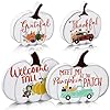 Jetec 4 pcs fall decor for home pumpkin tiered tray decor thanksgiving autumn farmhouse wood table sign welcome tabletop sign decorationswhite  urban country home decor