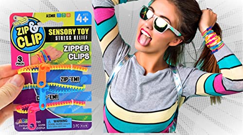 Ja-Ru Triple Fidget Zipper Bracelet Set (3 Bracelets In 1 Pack) 7.5" Neon Colors Fidget Toy For Kids Friendship Bracelet, Fidget Bracelet Hand Sensory Toys Party Favors Girls Toys. 4785-1 #TOP2