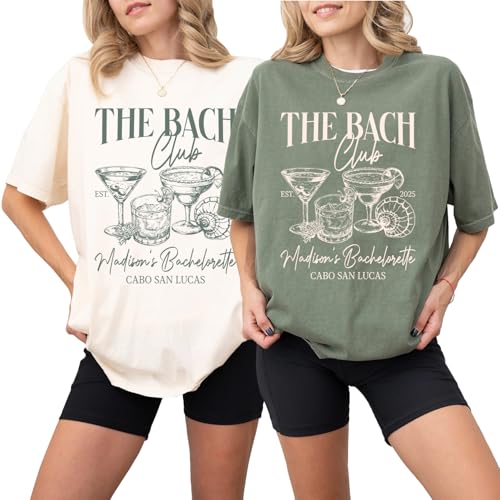 Custom Bachelorette Shirt - Bride and Bridesmaid, Beach Bachelorette Shirts, The Bach Club Bachelorette Party Shirt for Future Bride and Bridesmaid, Engagement Gift White