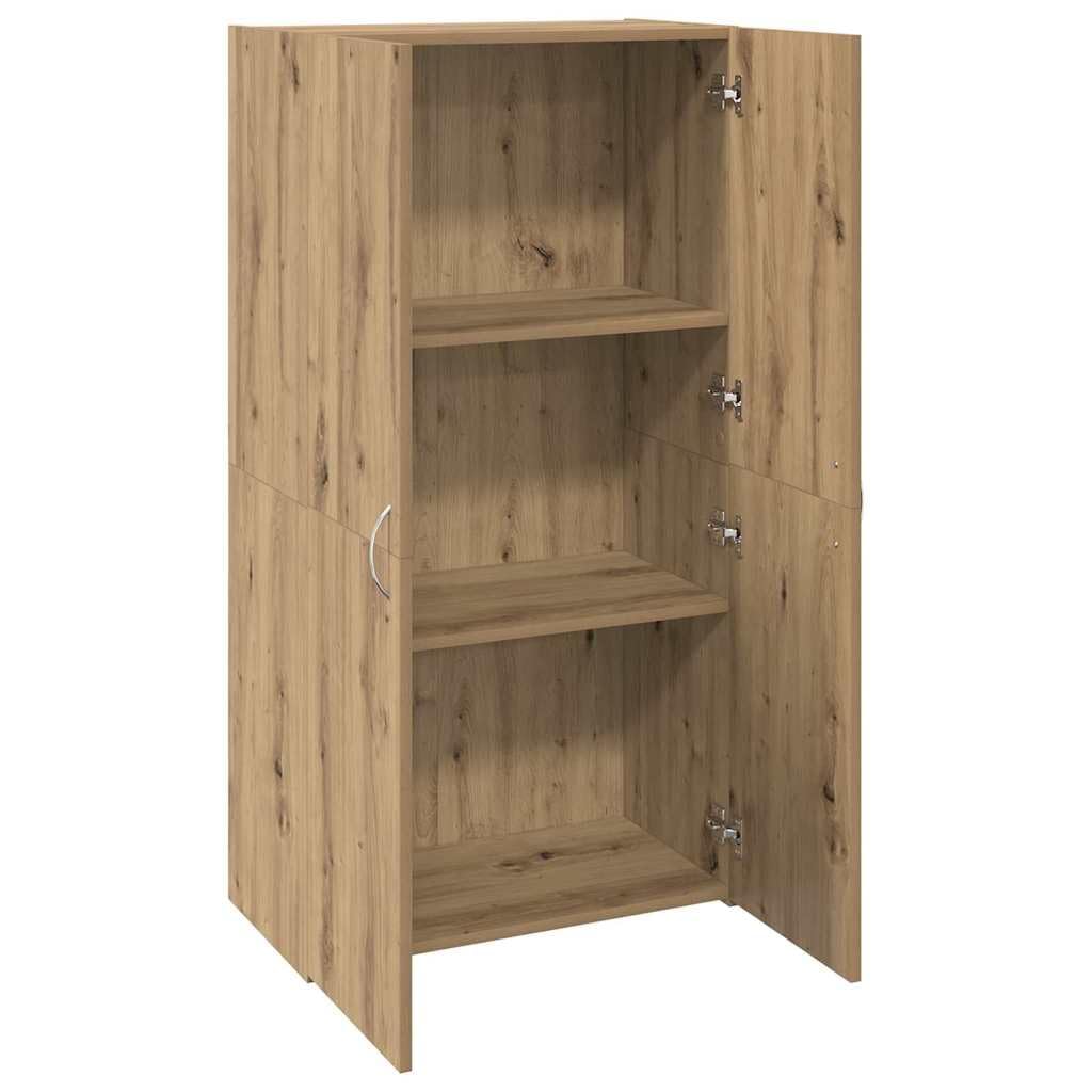 IKAYAA Armadietto in Holz Armadio Porte Battenti Aktenschrank Armadietto per Garage Armadio Ufficio Mobili Ufficio-Rovere artigianale-60 x 32 x 115 cm
