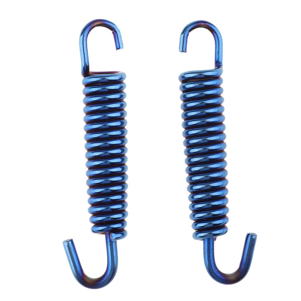 LOOM TREE® 2Pcs 65mm Motorcycle Stainless Steel Exhaust Pipe Muffler Spring Hook Blue-image-40