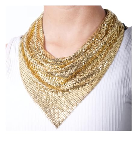MioCloth Shiny Sequin Metal Scarf Chain for Women Carnival Party Sparkle Neck Shawl Neckerchief Nightclub Costume3