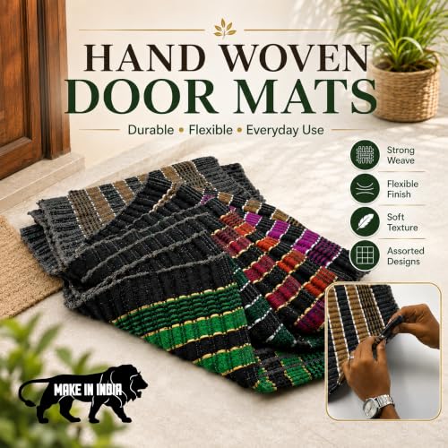 Generic Dark Green, Handwoven Cotton Door Mat for Home, Kitchen & - Image 5