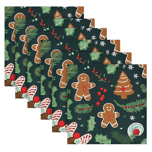 Servilletas de Tela Navidad con Diseño de Hombre de Jengibre miniatura 2