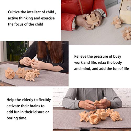 Buootooy Bamboo 3D Puzzle Metal Brain Teasers Puzzles Mind Game Toys Set For Teens And Adults Pack Of 12Pcs thumb #5