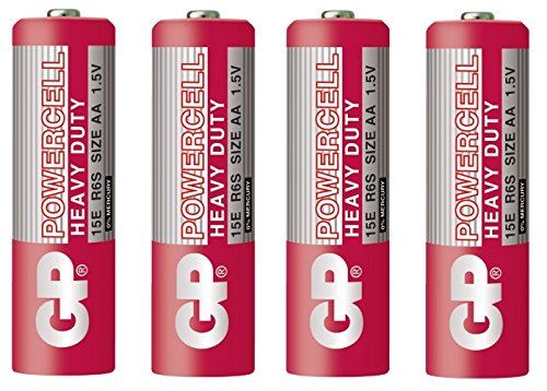 GP 15 S4 Powercell Battery Zinc Carbon Battery, Zn-C Aa/r6 1.5 V (Pack of 4)