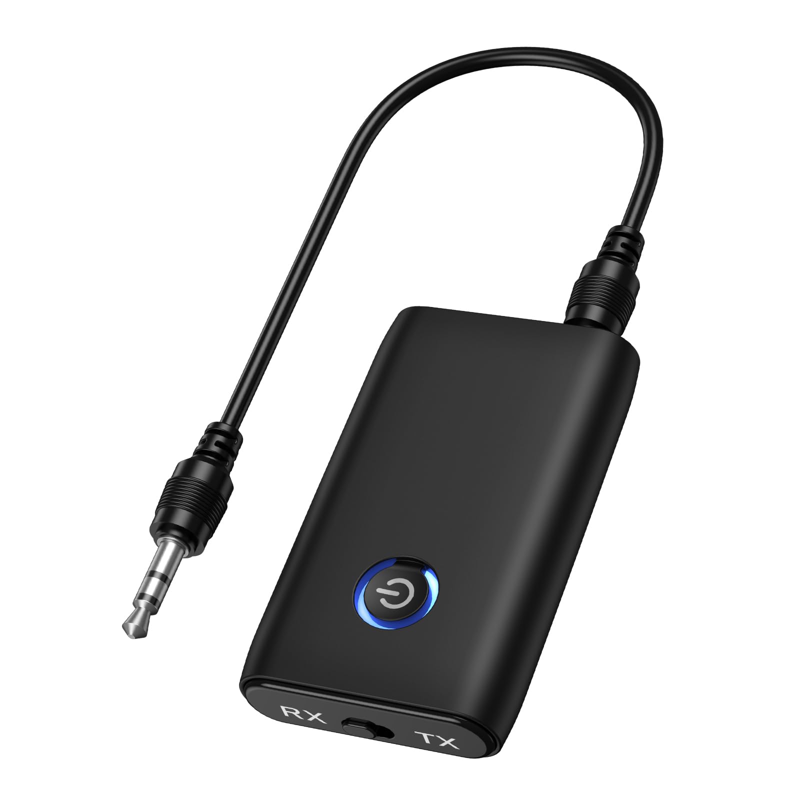 Bluetooth 5.3 Transmitter for TV & Headphones | Low Latency 3.5mm Wireless Audio Adapter | Transmitter & Receiver with Noise Cancellation | USB Charging for Home Stereo, PC, Speakers