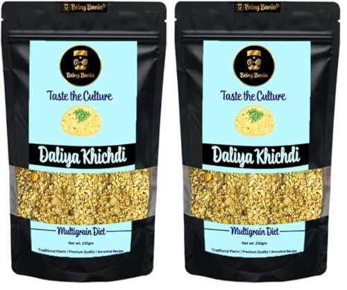 Image of Being Bania Premium Multigrain Daliya With No Wheat | 100% Natural | High Fiber With Rolled Oats Sorghum And 8+ Grains | Healthy Dalia Khichdi | Diet Food, 210 Gram (Pack of 2)