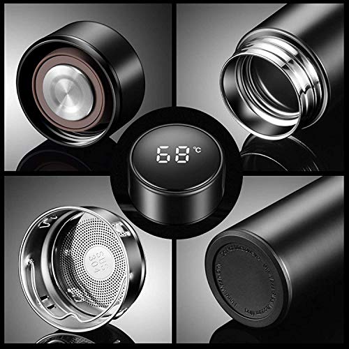 Image of Locckmy Water Bottle with LED Temperature Display,Double Walled Vacuum Insulated Water Bottle,Stainless Steel Sports AutomotiveTravel Mug,BPA-free Leak Proof Keep Cold and Keep Warm 12H