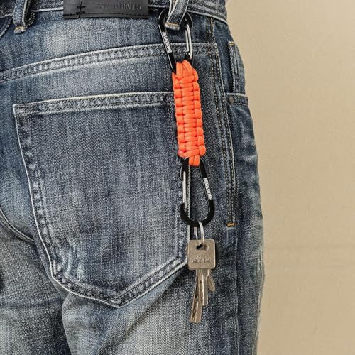 Image of BRAVESHINE Paracord Keychain Carabiner Clip, D Ring Lanyard Hanger Stroller Hook for Water Bottle, Key, Backpacks, Men, Women