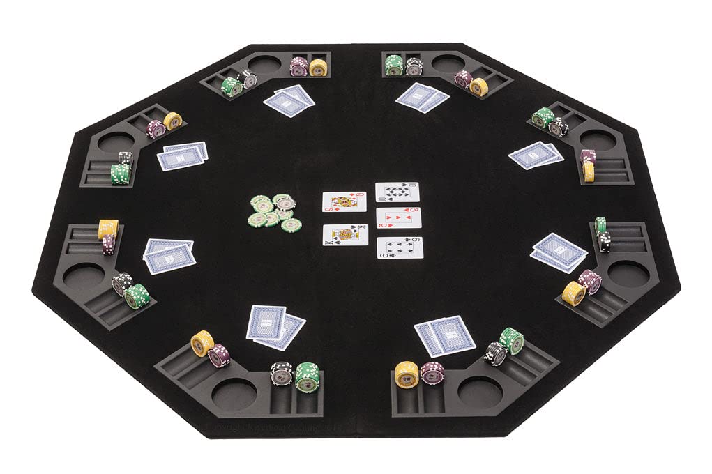 OCTAGON Składany stół do pokera z torbą do przenoszenia - Profesjonalny przenośny stół do pokera - 120 cm - czarny