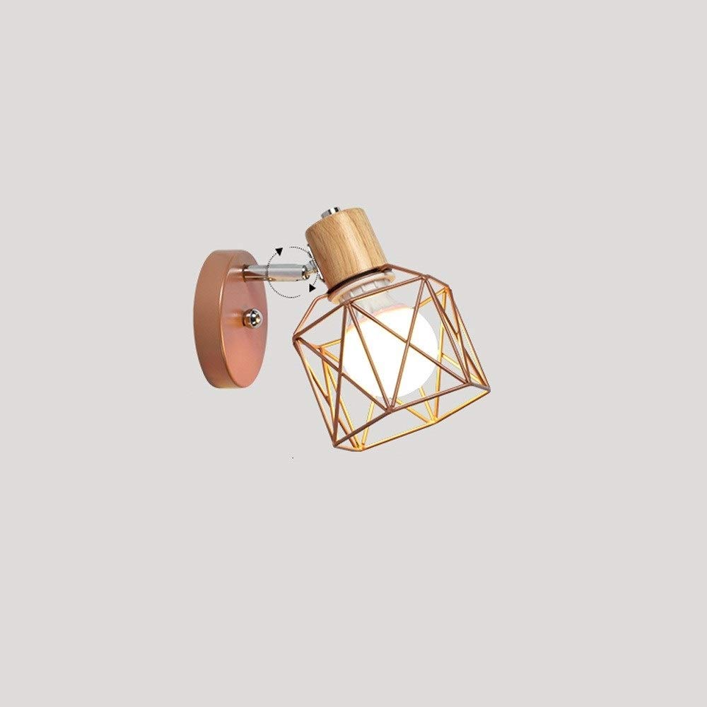 OZBMA Wall Mounted Light 360 Degree Adjustment Wrought Iron Lamp Aisle Staircase Bedroom Bedside Fixtures E27 Screw Cafe Leisure Venue Multi-purpose Indoor Decorative Sconces Read