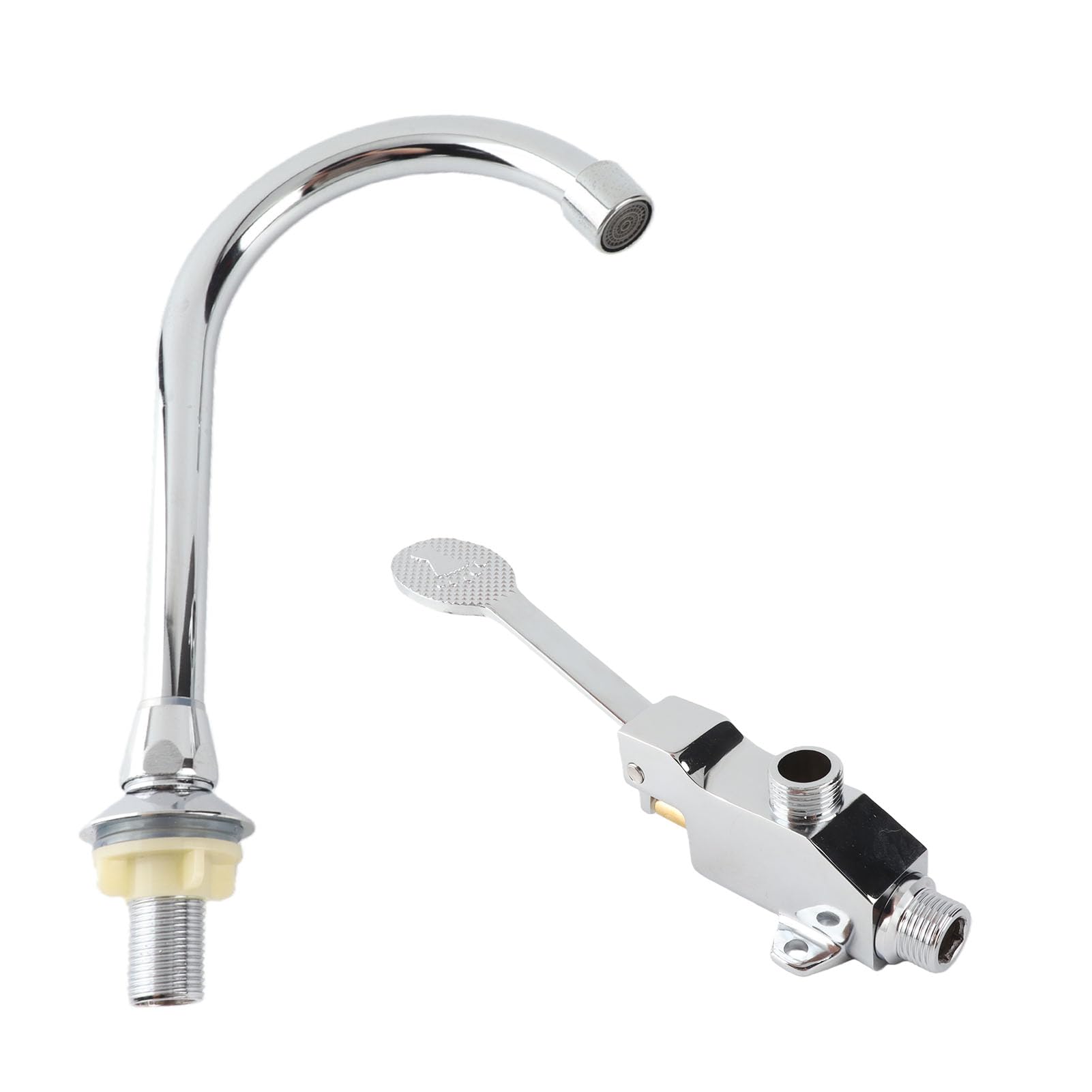 Cafopgrill Faucet with Foot Pedal Accessories, Valve Bathroom Basin Faucet Set Laboratory Foot Pedal Faucet Home Sink Water Tap Kit