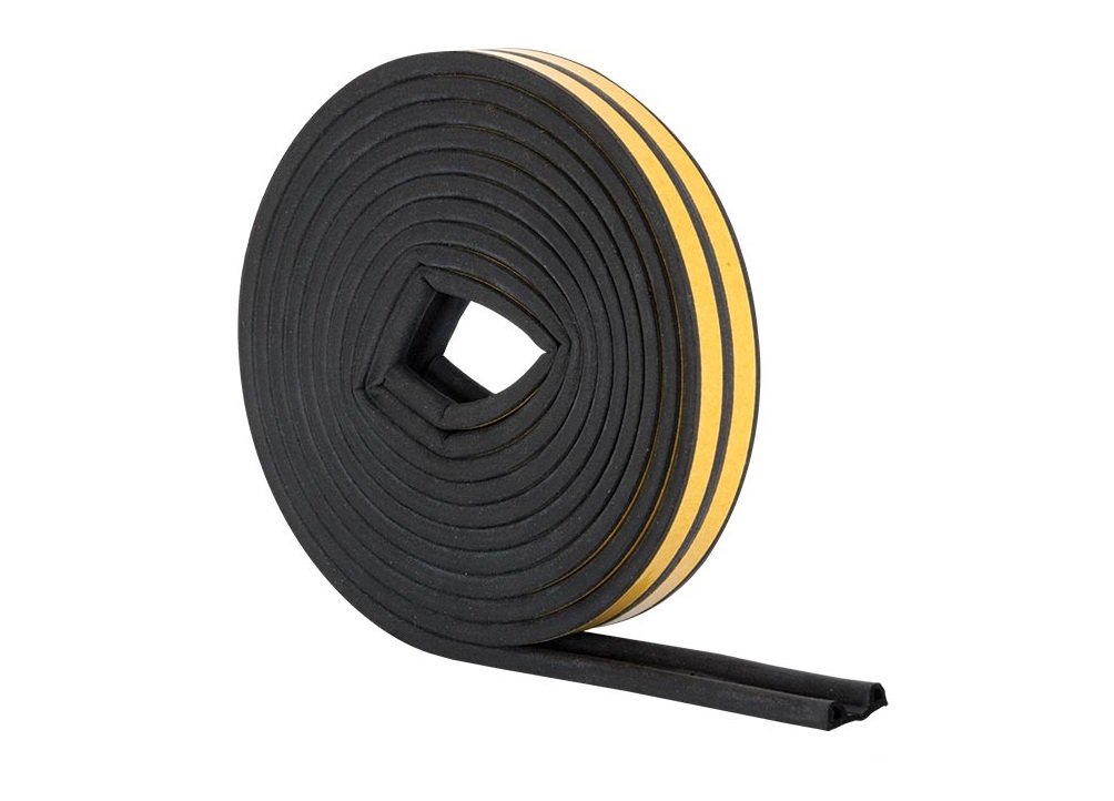 Stormguard Black 05Sr034005mbl Epdm 'P' Profile Self-Adeshive Rubber Draught Excluder 5M