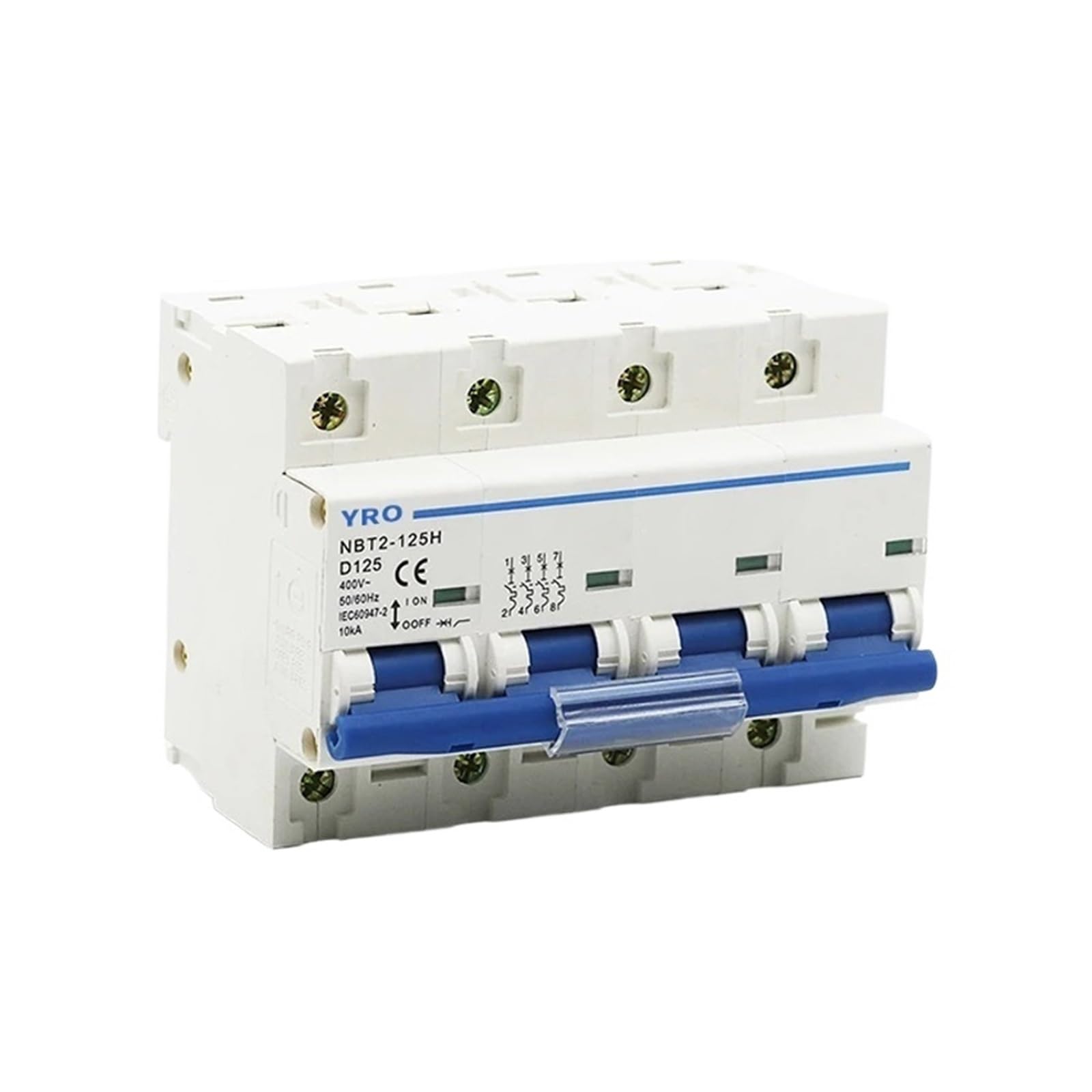 TOCOLA 1PCS 3P AC 400V MCB Circuit Breaker Micro Main Switch D Curve Main Switch 80A 100A 125A YRCB-125 (Size : 3P-31, Color : 100A)