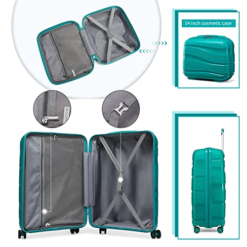 Kono Set De 2 Valise Cabine Rigide Valises De Voyage 55cm A 4 Roulettes Serrure Tsa Portable Vanity Case