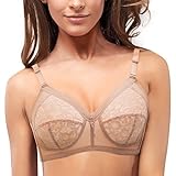 Clivia Wireless Minimizer Bras for Women - Premium Comfort & Support - Light & Cool (Beige, 34C)