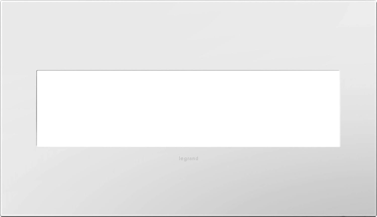 Legrand adorne Gloss White, 4-Gang Wall Plate, AWP4GWH4