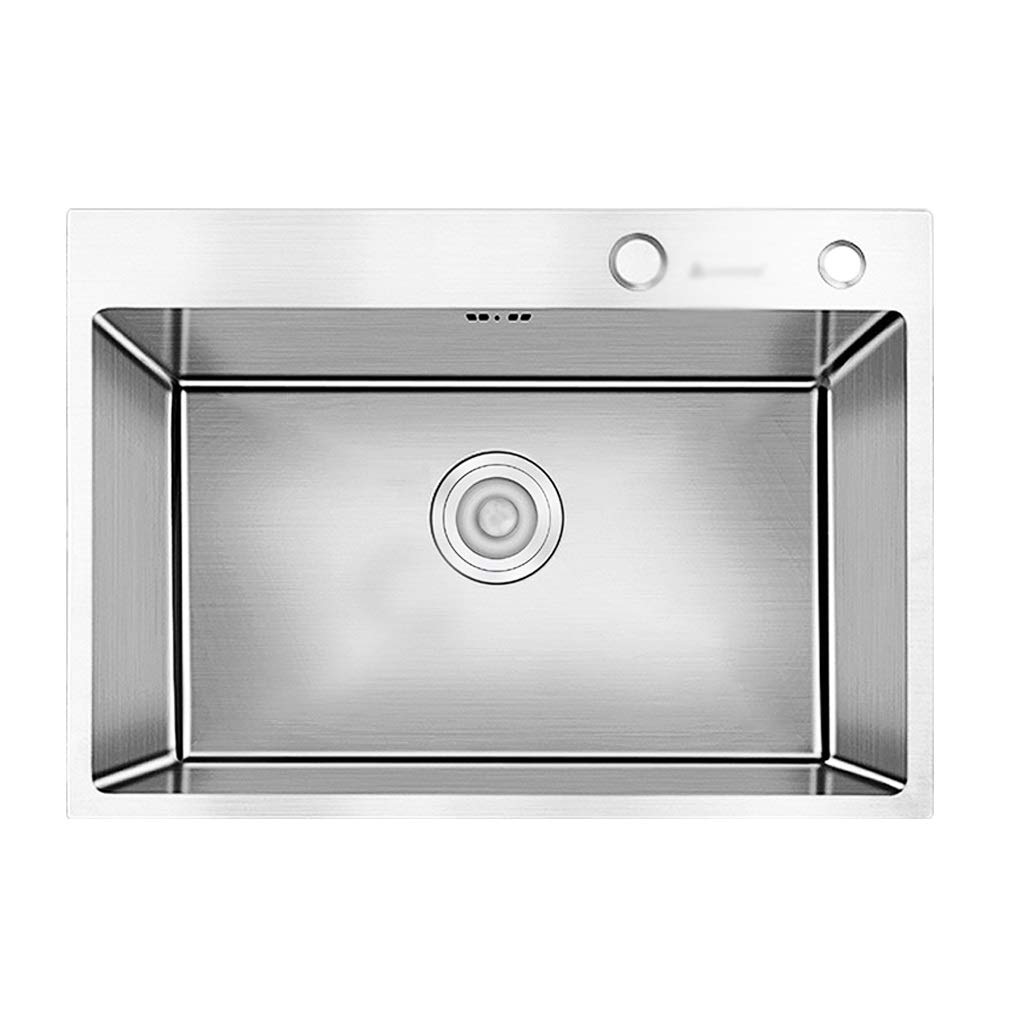 Amazon Co Jp キッチンシンク ステンレススチール 厚みのあるシンク キッチンシングルボウルシンク キッチン用品 耐腐食性 錆なし Color Silver Size 65x45x 5cm Silver 50x40x 5cm Diy 工具 ガーデン