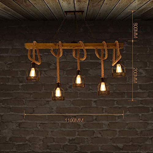 Plafond pendentif lumière industriel rétro métal avec cage E27