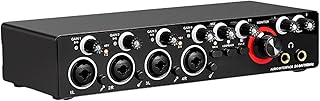 oshhni Placa de Som Externa Interface de Áudio Home Studio 24Bit/192KHz Interface de Áudio USB Mixer de Áudio para Gravação de Áudio Música Gaming Podcasting